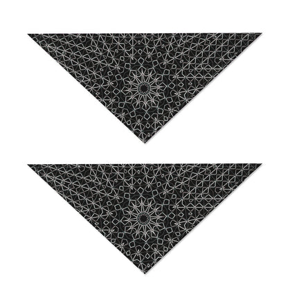 Black And White Kaleidoscope Print Dog Bandana