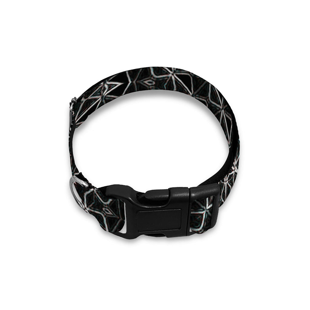 Black And White Kaleidoscope Print Dog Collar