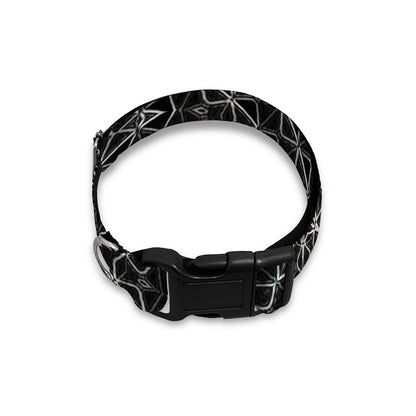 Black And White Kaleidoscope Print Dog Collar