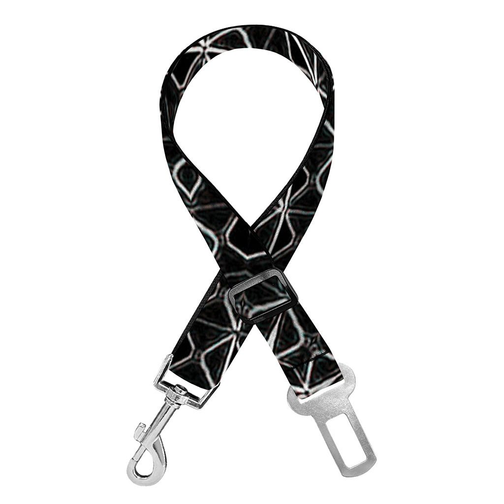 Black And White Kaleidoscope Print Dog Seat Belt