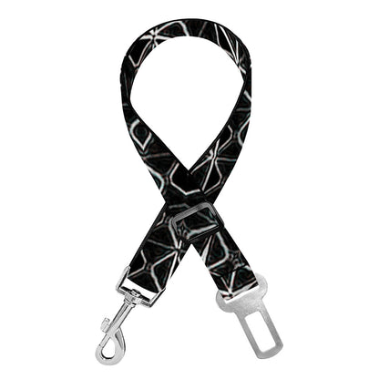 Black And White Kaleidoscope Print Dog Seat Belt
