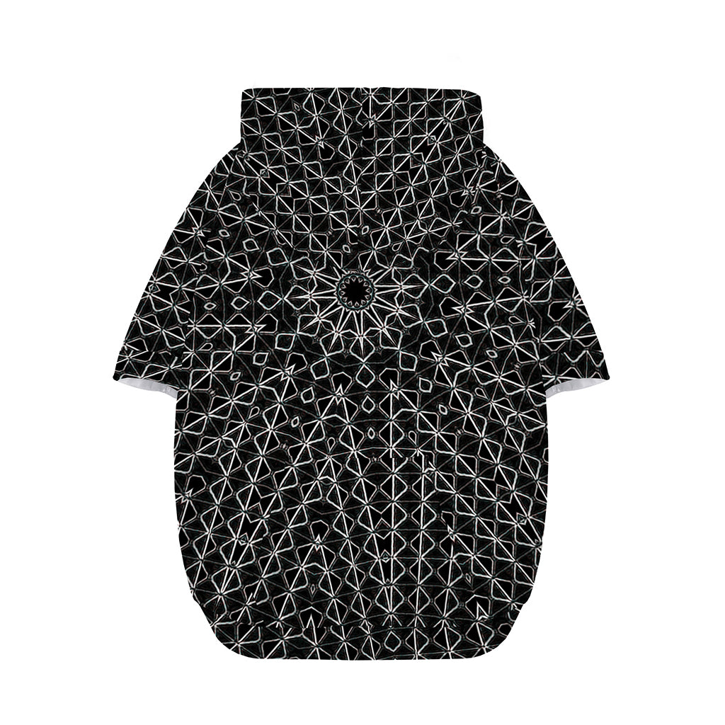 Black And White Kaleidoscope Print Dog Zip Up Hoodie