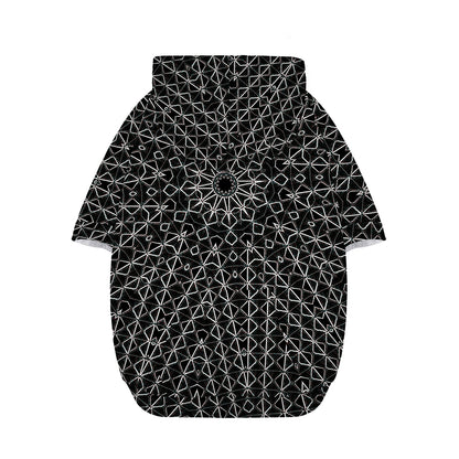 Black And White Kaleidoscope Print Dog Zip Up Hoodie