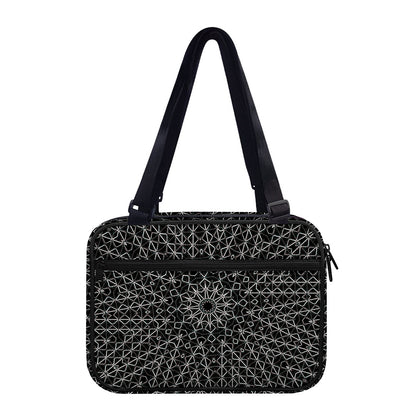 Black And White Kaleidoscope Print Double Strap Bible Bag