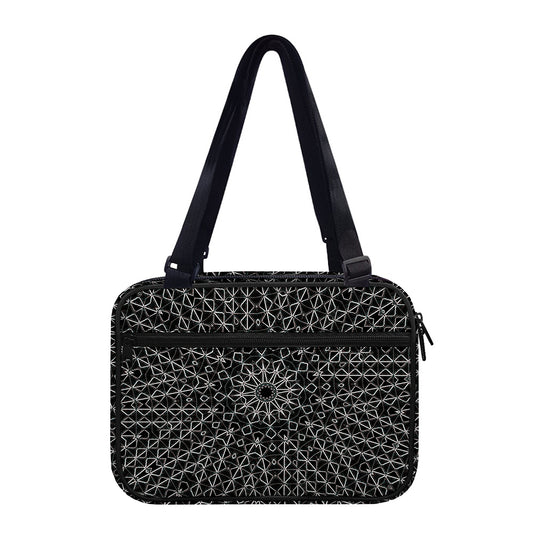 Black And White Kaleidoscope Print Double Strap Bible Bag