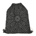 Black And White Kaleidoscope Print Drawstring Bag