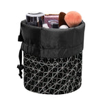 Black And White Kaleidoscope Print Drawstring Makeup Bag