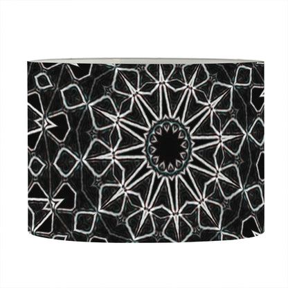 Black And White Kaleidoscope Print Drum Lamp Shade