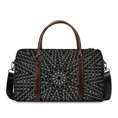 Black And White Kaleidoscope Print Duffle Bag
