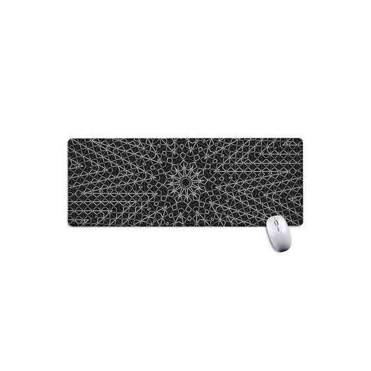 Black And White Kaleidoscope Print Extended Mouse Pad