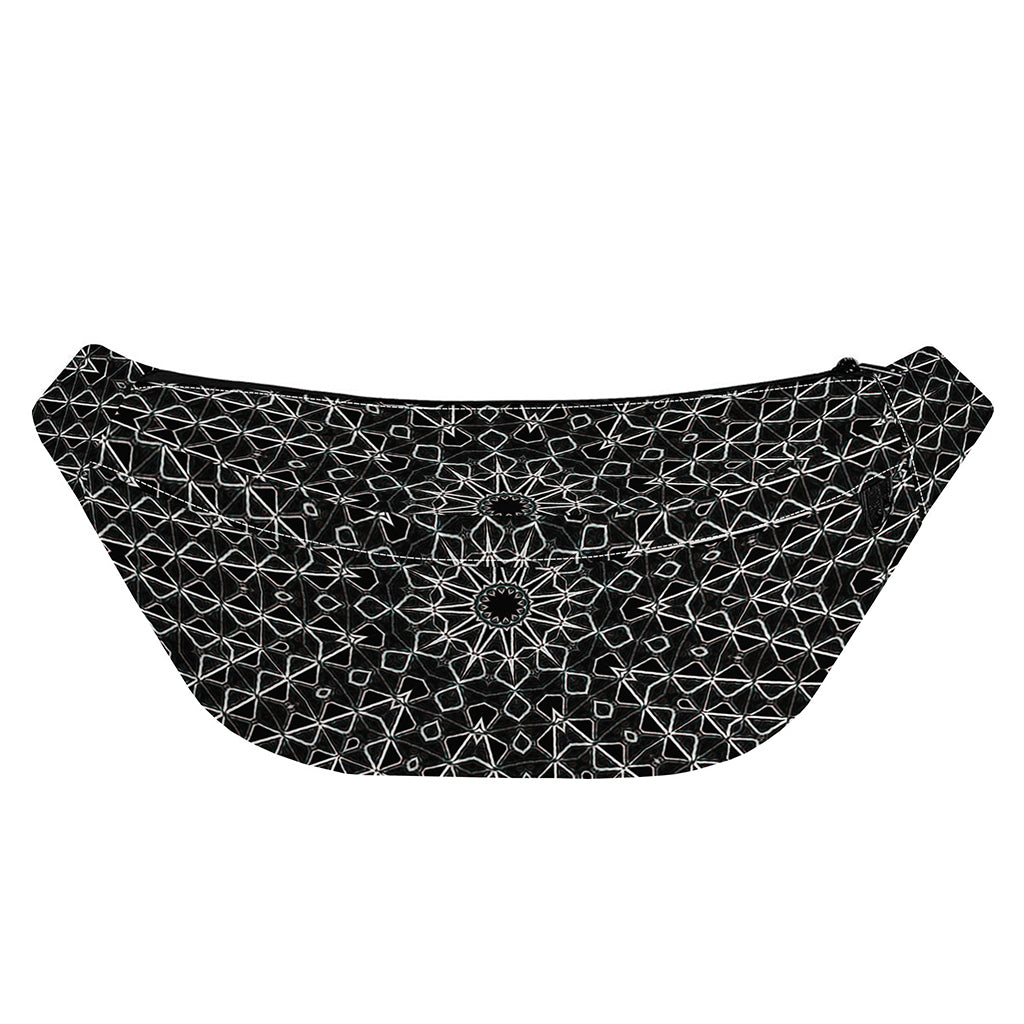 Black And White Kaleidoscope Print Fanny Pack