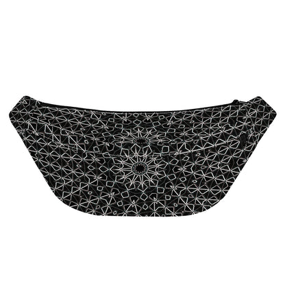 Black And White Kaleidoscope Print Fanny Pack