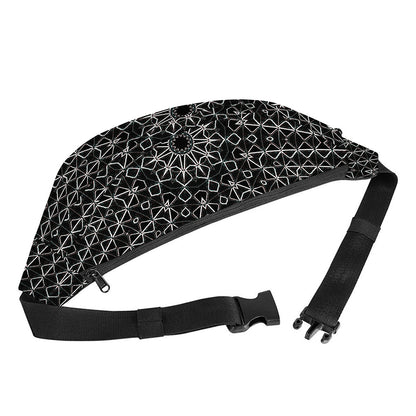 Black And White Kaleidoscope Print Fanny Pack