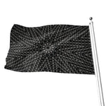 Black And White Kaleidoscope Print Flag
