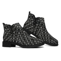 Black And White Kaleidoscope Print Flat Ankle Boots