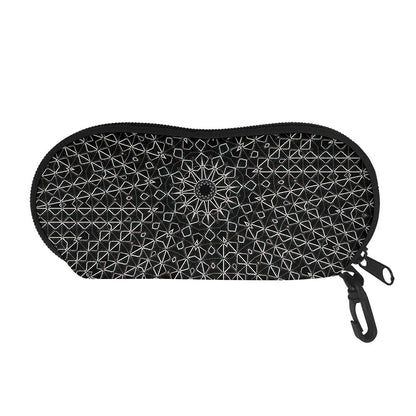 Black And White Kaleidoscope Print Glasses Case