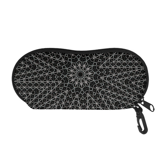 Black And White Kaleidoscope Print Glasses Case