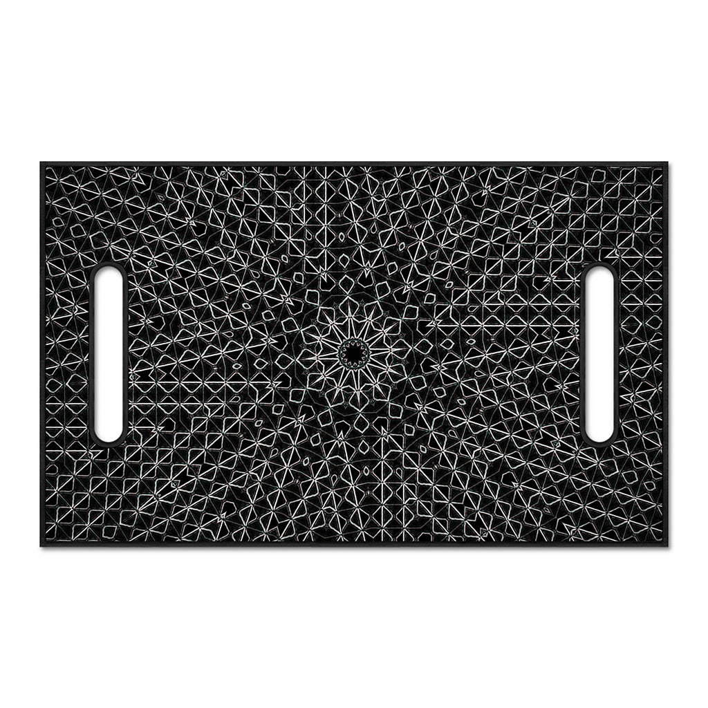 Black And White Kaleidoscope Print Golf Cart Seat Cover