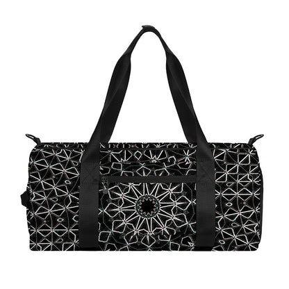 Black And White Kaleidoscope Print Gym Bag