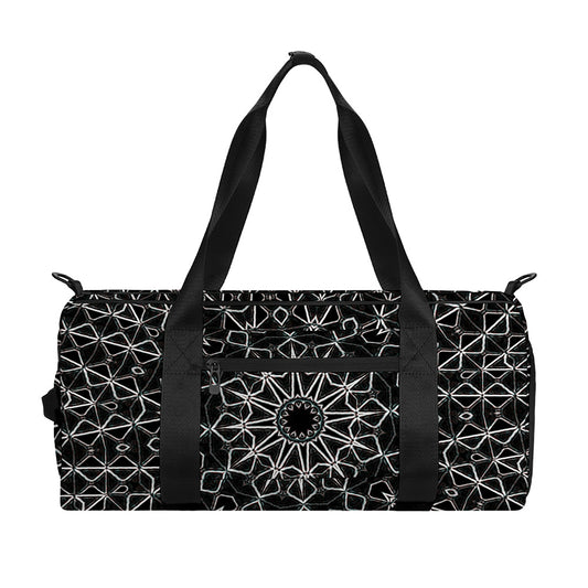 Black And White Kaleidoscope Print Gym Bag