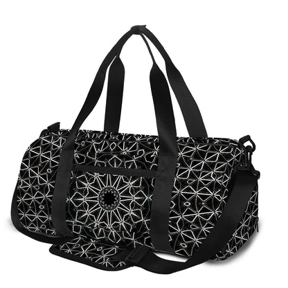 Black And White Kaleidoscope Print Gym Bag