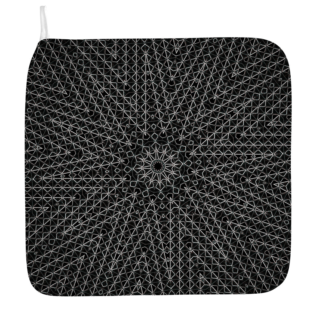 Black And White Kaleidoscope Print Hand Towel