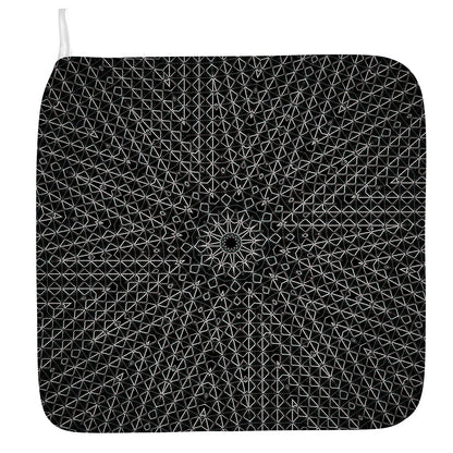 Black And White Kaleidoscope Print Hand Towel