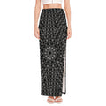 Black And White Kaleidoscope Print High Slit Maxi Skirt