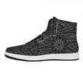 Black And White Kaleidoscope Print High Top Leather Sneakers