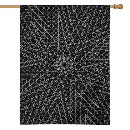 Black And White Kaleidoscope Print House Flag