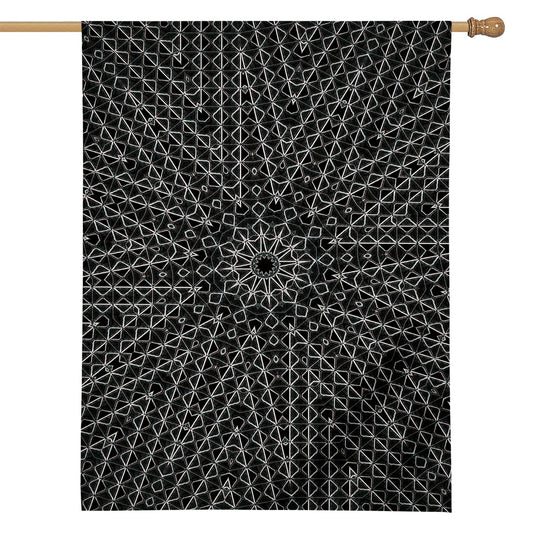 Black And White Kaleidoscope Print House Flag