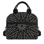 Black And White Kaleidoscope Print Insulated Lunch Bag