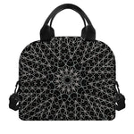 Black And White Kaleidoscope Print Insulated Lunch Bag