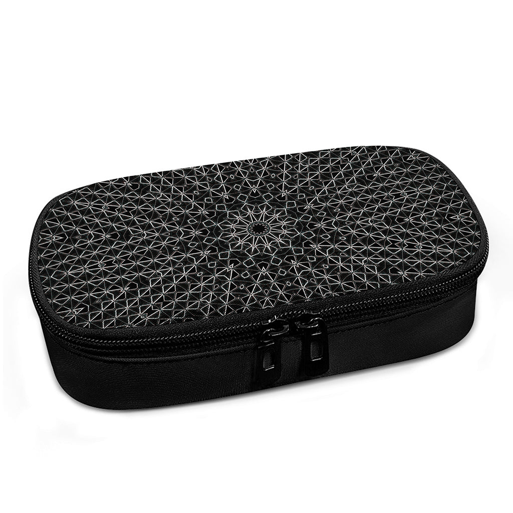 Black And White Kaleidoscope Print Insulin Cooler Travel Case