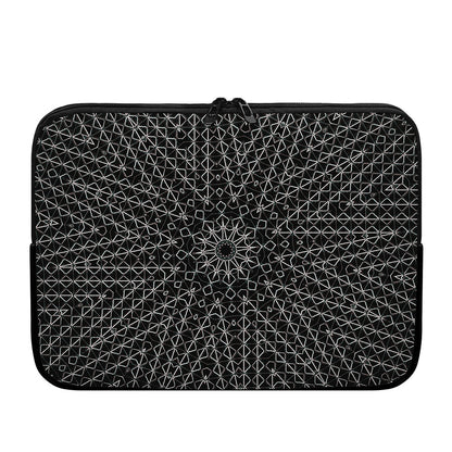 Black And White Kaleidoscope Print Laptop Sleeve
