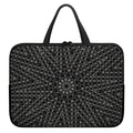Black And White Kaleidoscope Print Laptop Sleeve With Handle