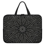 Black And White Kaleidoscope Print Laptop Sleeve With Handle