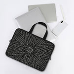 Black And White Kaleidoscope Print Laptop Sleeve With Handle