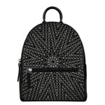 Black And White Kaleidoscope Print Leather Backpack