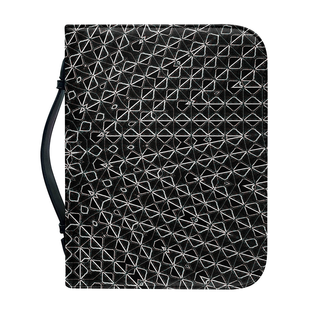 Black And White Kaleidoscope Print Leather Bible Cover