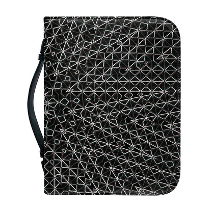 Black And White Kaleidoscope Print Leather Bible Cover