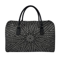 Black And White Kaleidoscope Print Leather Duffel Bag