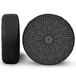 Black And White Kaleidoscope Print Leather Spare Tire Cover