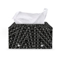 Black And White Kaleidoscope Print Leather Tissue Box Cover