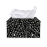 Black And White Kaleidoscope Print Leather Tissue Box Cover