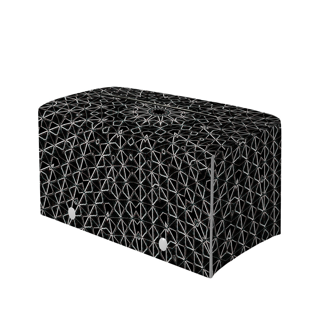 Black And White Kaleidoscope Print Leather Tissue Box Cover