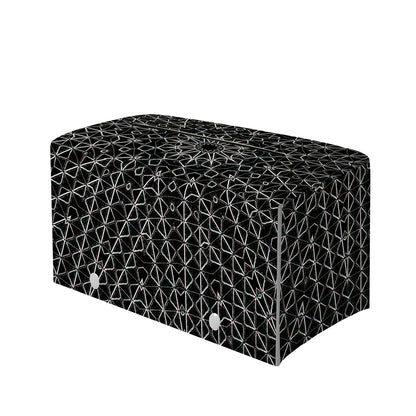Black And White Kaleidoscope Print Leather Tissue Box Cover