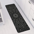 Black And White Kaleidoscope Print Long Kitchen Mat
