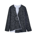Black And White Kaleidoscope Print Long Sleeve Short Coat