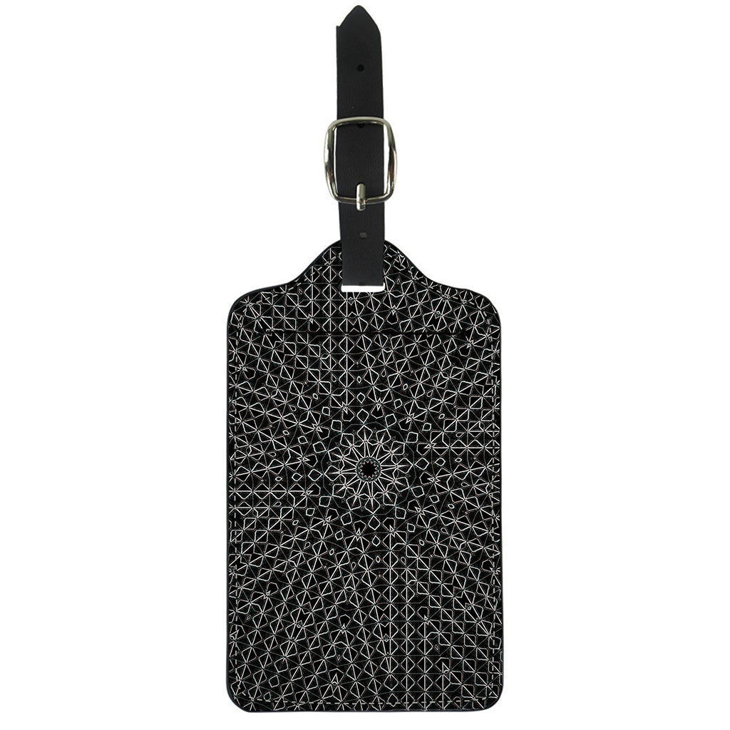 Black And White Kaleidoscope Print Luggage Tag
